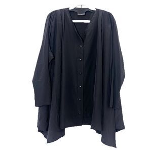 Marimekko Finland Pleated Blouse Size S Pure Silk Oversize Renaissance Lagenlook